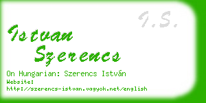 istvan szerencs business card